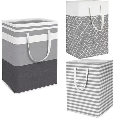 75L Waterproof Fabric Laundry Basket with Foldable Design and Handles