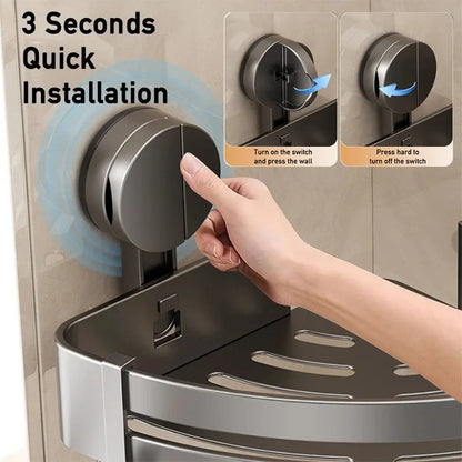 Suction Cup Bath Shelf for Drilling-Free Installation – AquaGrip Style