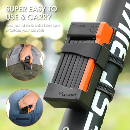 Folding Bike Lock - High Security, Weather Resistant, Compact & Portable