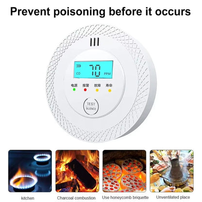 Wireless CO and Smoke Detector with LCD Display and Alarm