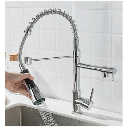 Contemporary Kitchen Faucet with Sleek Design and Practical Use
