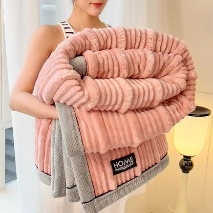 Cozy Coral Fleece Blanket | Thick and Warm | Soft on Both Sides
