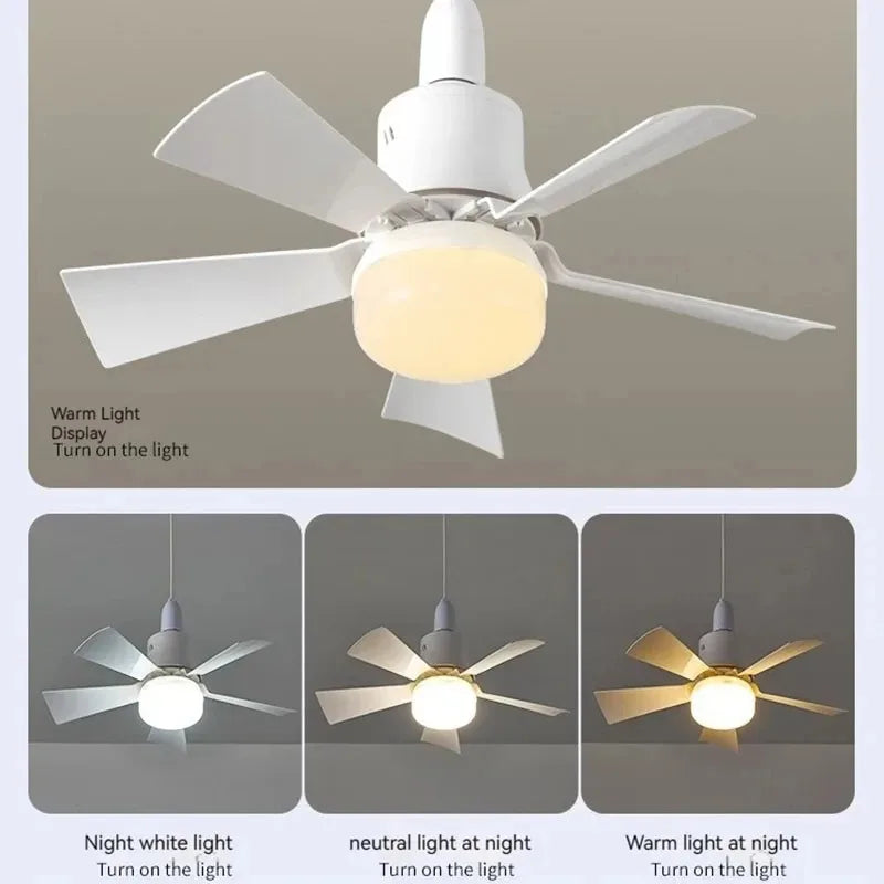 30W Remote-Controlled Ceiling Fan Light - LED Dimming, Quiet Design for Bedroom & Living Room