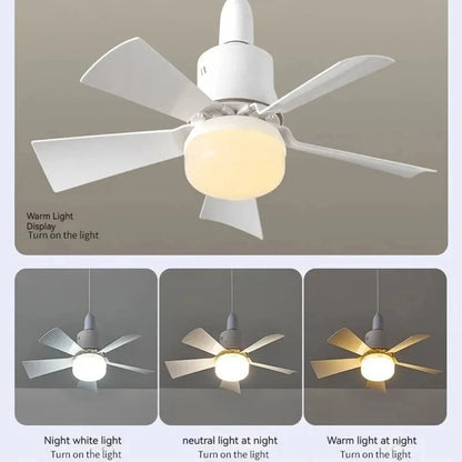 30W Remote-Controlled Ceiling Fan Light - LED Dimming, Quiet Design for Bedroom & Living Room