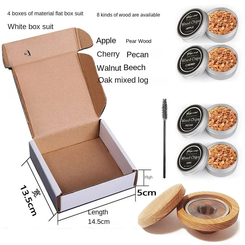 Wooden Cocktail Smoking Kit – Infuse Drinks with Smoky Flavor for Whiskey