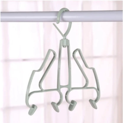 Double-Layer Shoe Drying Rack with Hooks | Wind-Resistant Shoe Storage for Balcony