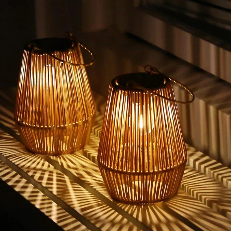 Portable Waterproof Hanging Light – Solar Rattan Lantern
