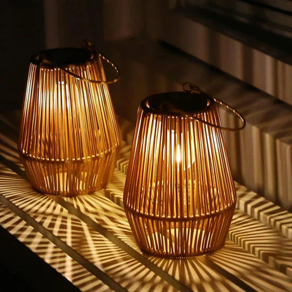 Portable Waterproof Hanging Light – Solar Rattan Lantern