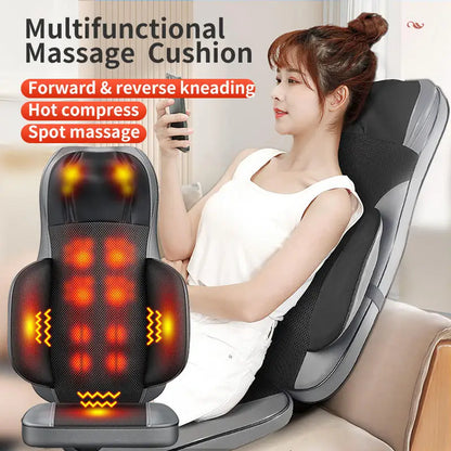 Heated Massage Cushion – 8D Neck and Back Massager with Vibration & Remote