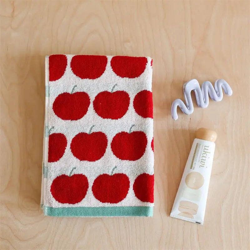 Cotton Towel with Apple Design