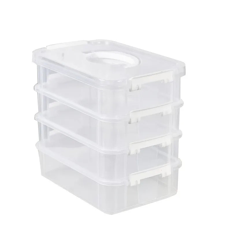 Extra Large Storage Container with Lid | Clear Plastic | 4-Tier Stackable Toy Organizer