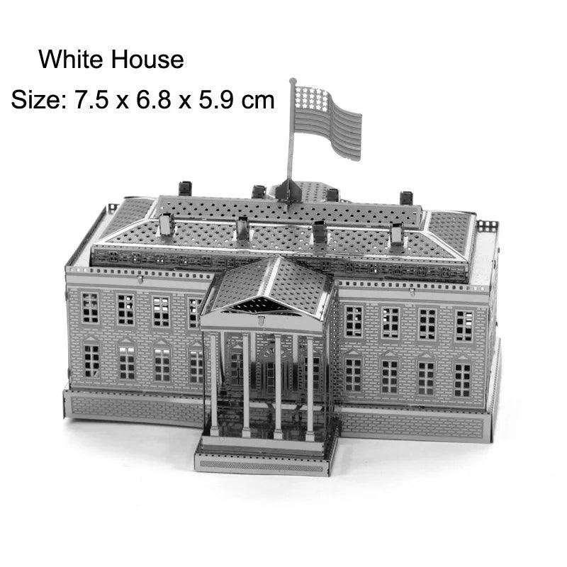 3D Metal Puzzle Set of Global Landmarks: Build and Discover Famous Structures