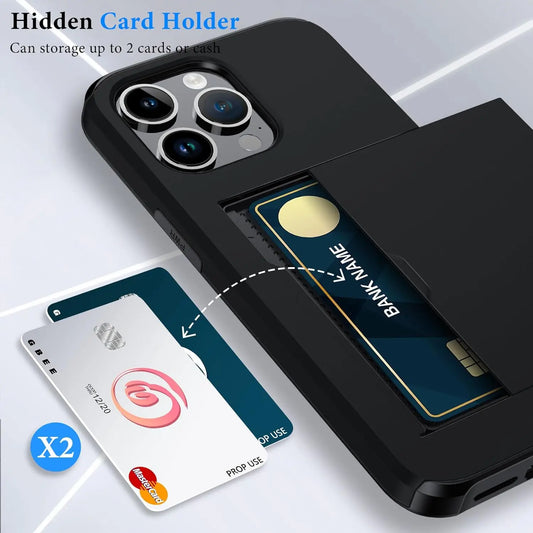 Slim iPhone Case with Card Holder - Stylish Protection and Storage