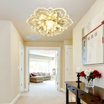 Colourful Crystal Flower Chandelier - 9W LED Modern Lighting for Home