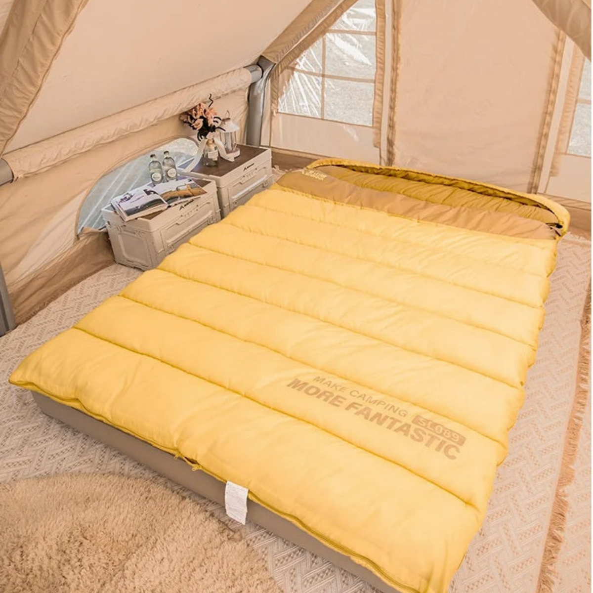 4-Season Heated Sleeping Bag for Two – Waterproof Design