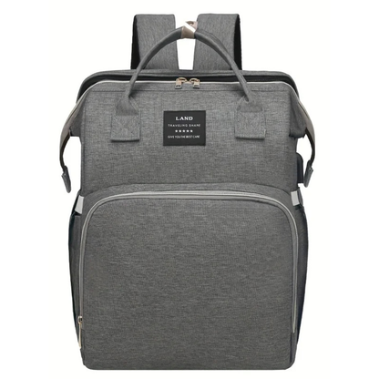 Travel Crib and Stroller Included in Convertible Diaper Bag