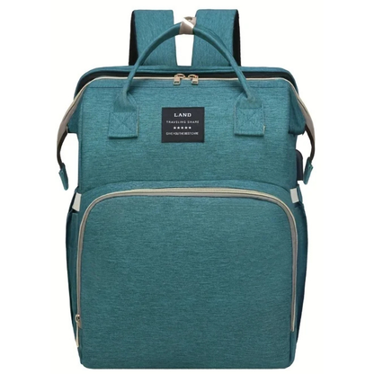 Travel Crib and Stroller Included in Convertible Diaper Bag