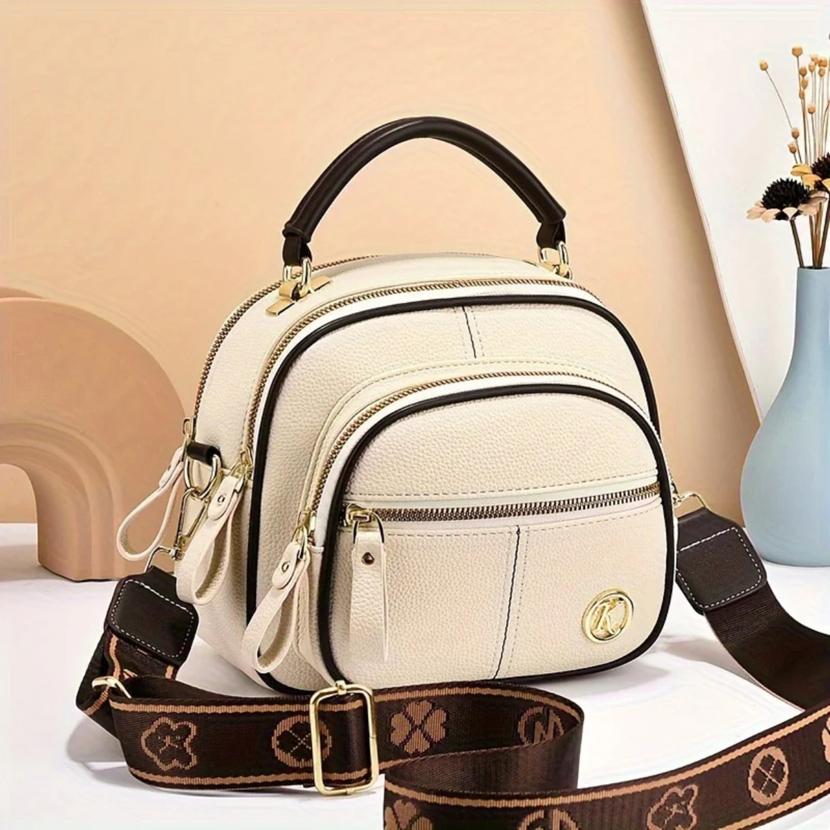 Stylish Leather Handbag for Women with Adjustable Shoulder Strap