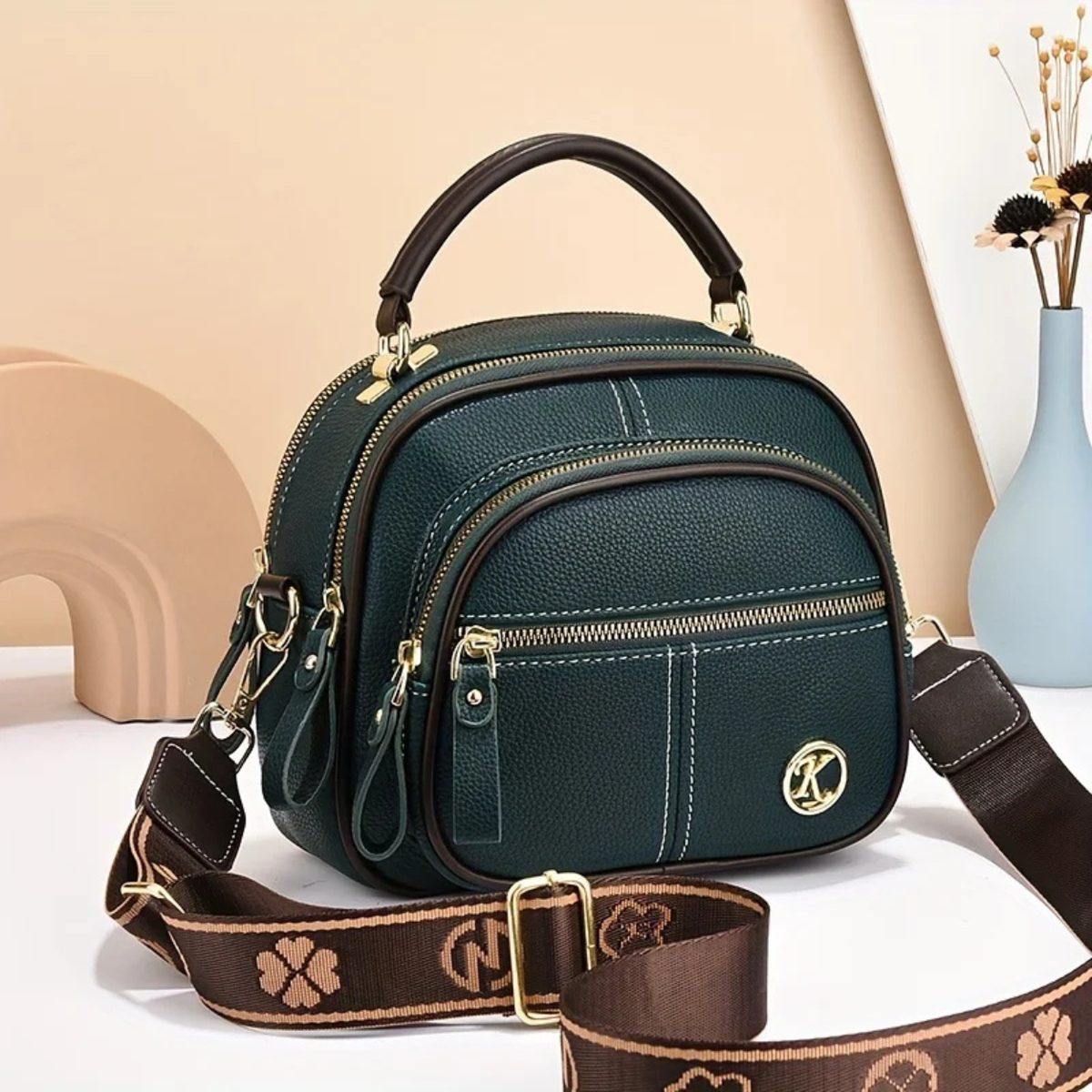 Stylish Leather Handbag for Women with Adjustable Shoulder Strap