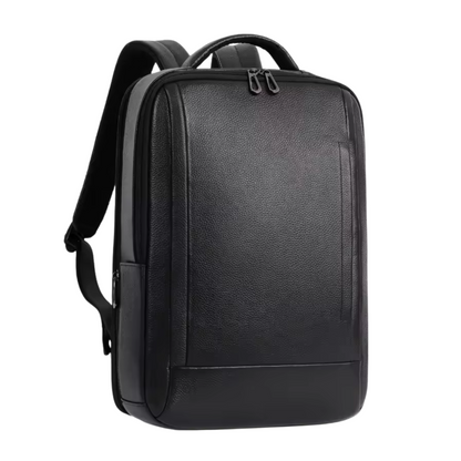 Vintage Style Leather Backpack for Laptops with USB Charging Port
