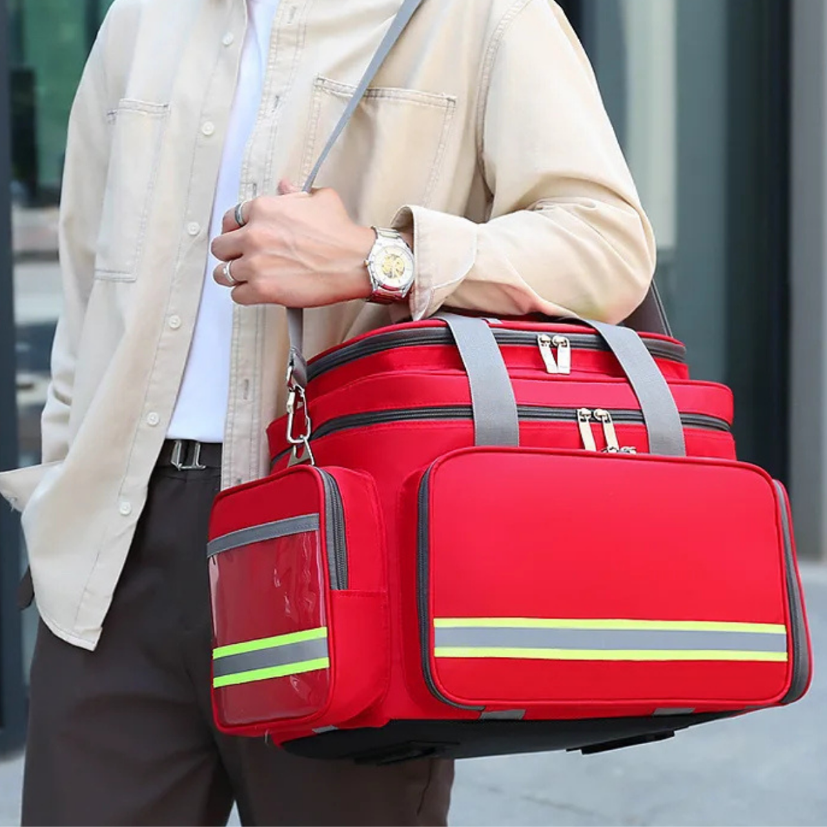 Water-Resistant Medical First Aid Kit with High Capacity