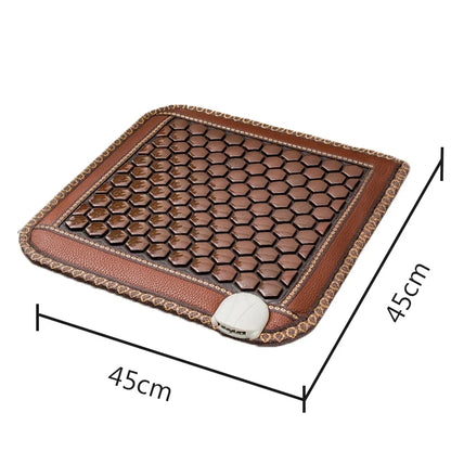 Jade and Tourmaline Heated Seat Cushion with 8 Temperature Settings for Back, Shoulder, and Muscle Relief