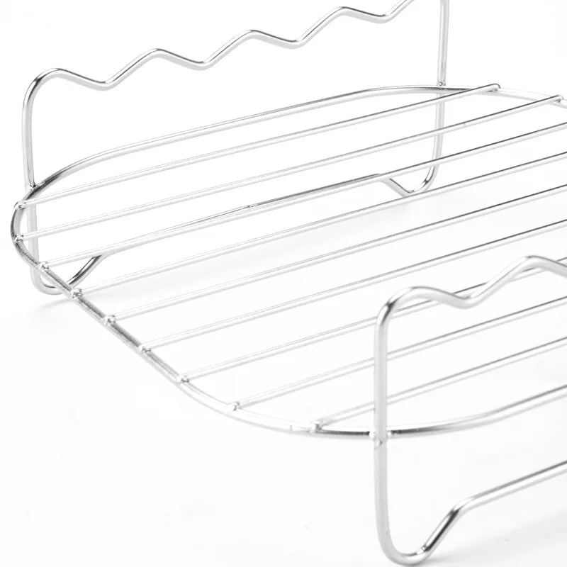 BBQ Grilling Set | Stainless Steel Skewers & Rack | For Grill, Air Fryer & Oven