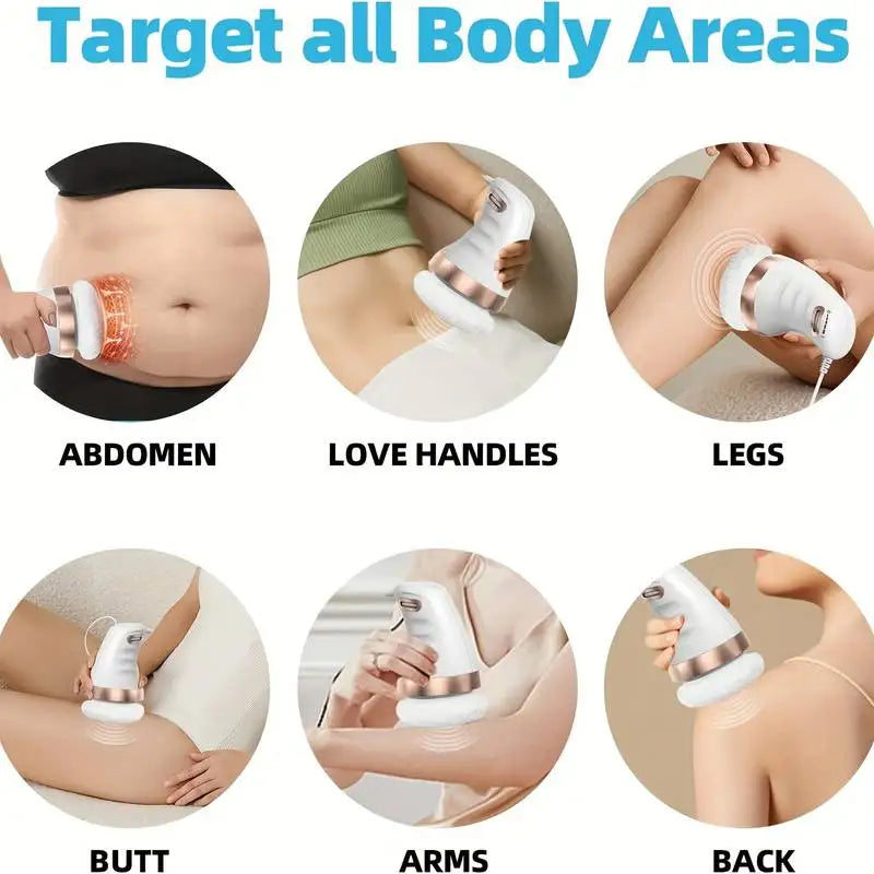 Portable Body Massage Device with 360° Vibration | Speed Adjustable & 3 Reusable Pads