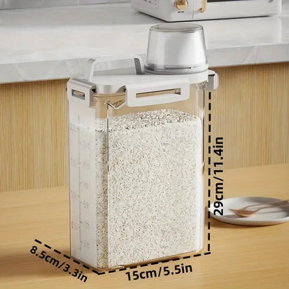 Measuring Cup Dispenser for Rice, Cereal, and Flour – Airtight Storage