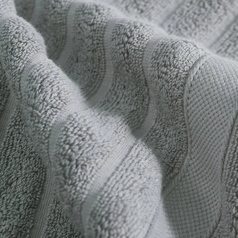 Set of 4 Absorbent Cotton Face Towels 35x35 cm with Ribbed Design for Bath, Travel, and Gym