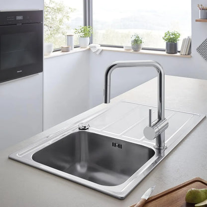 Polished Chrome Kitchen Faucet with Pull-Down Sprayer