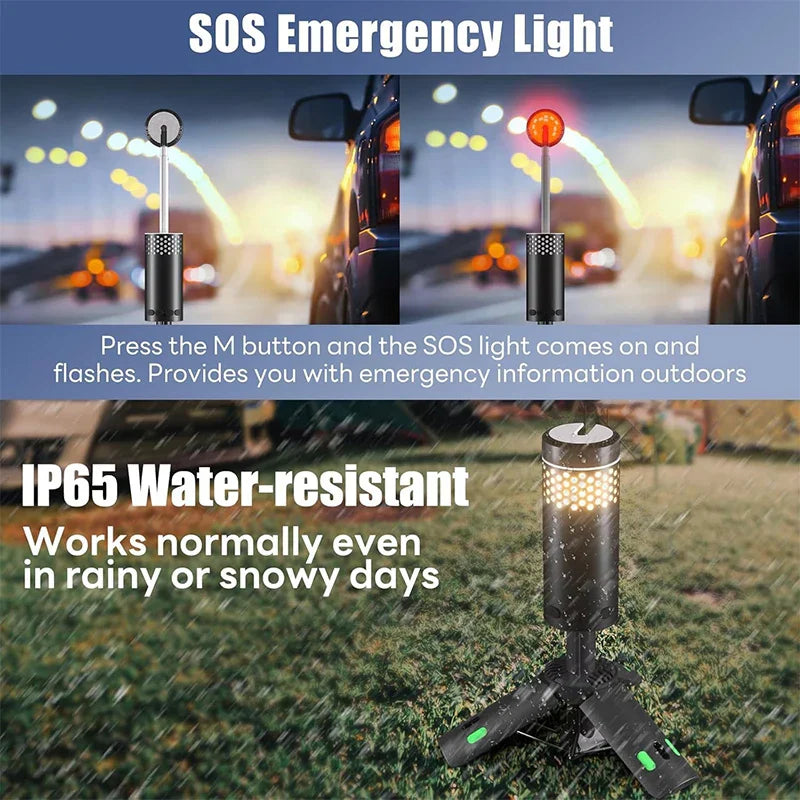 Telescopic LED Lantern for Outdoor Use – Multifunctional with Power Bank