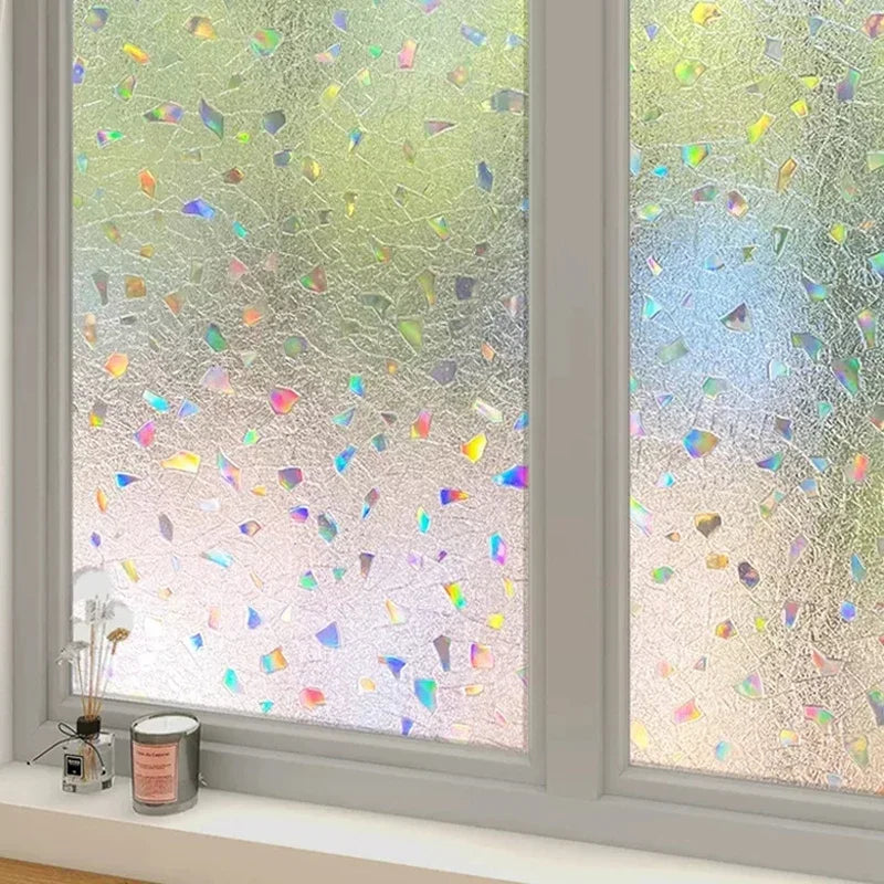 Window Film with 3D Stained Glass Design