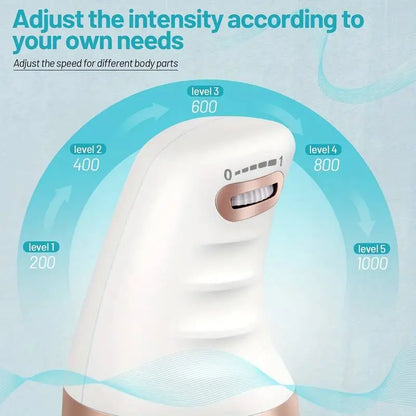 Portable Body Massage Device with 360° Vibration | Speed Adjustable & 3 Reusable Pads