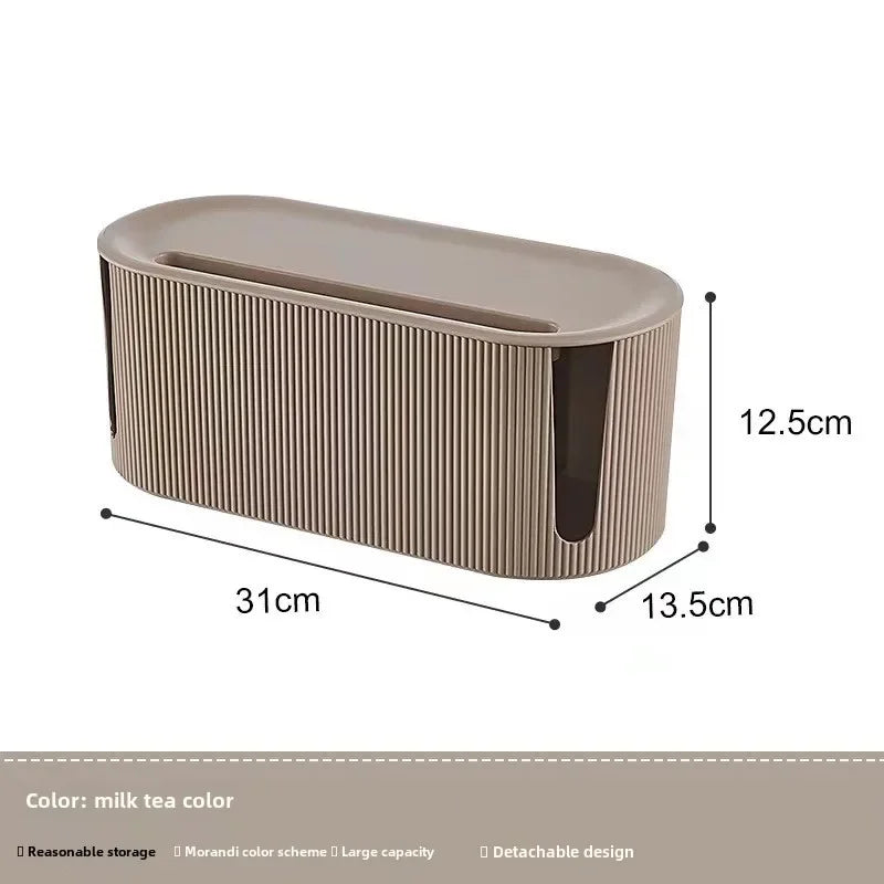 Cable Management Box with Lid – Dust Protection for Outlets & Charging Cables – 32×13×12 cm