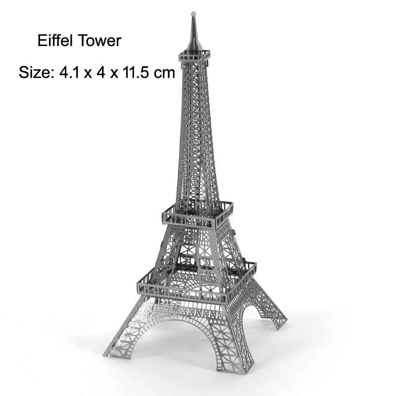 3D Metal Puzzle Set of Global Landmarks: Build and Discover Famous Structures