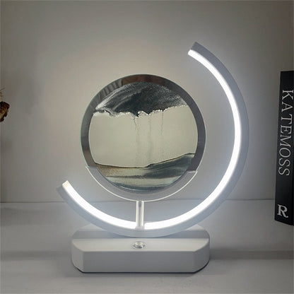 Table Lamp with 3D LED Flowing Sand Art