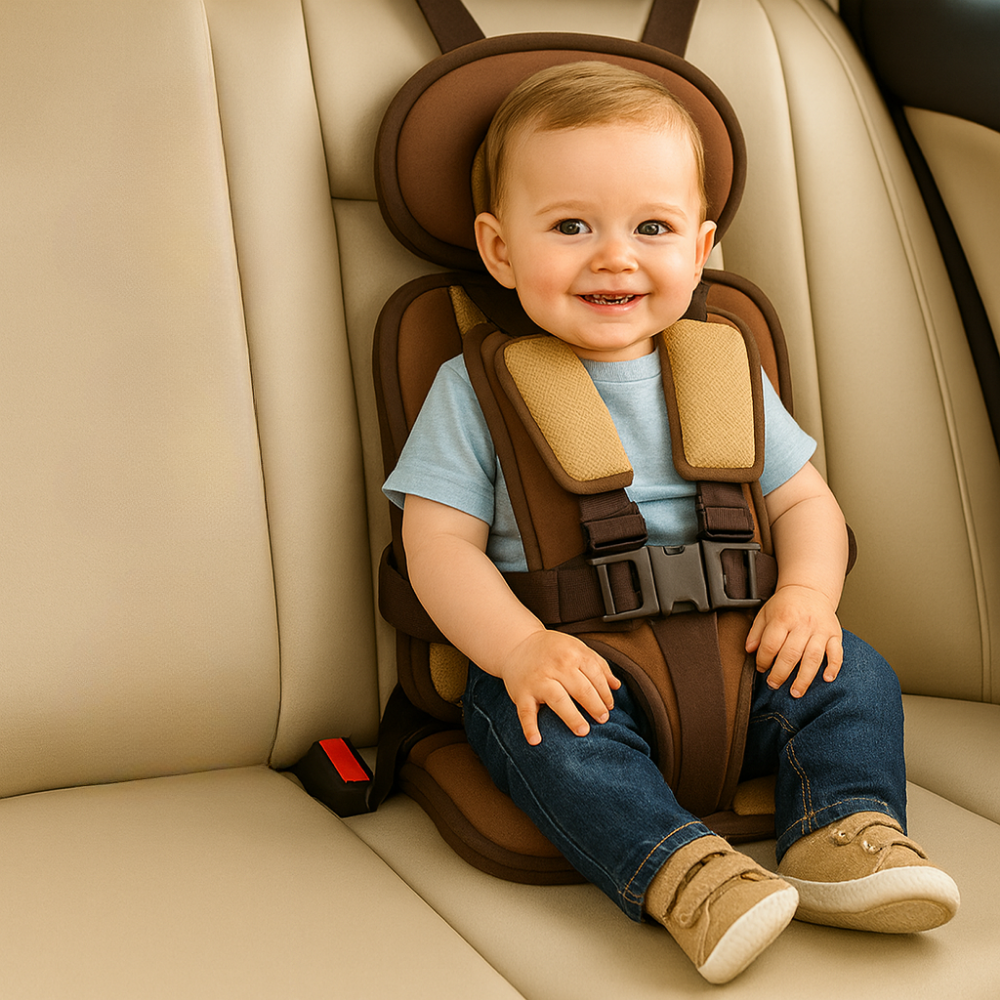 Compact Travel Booster Seat with Safety Harness for Children