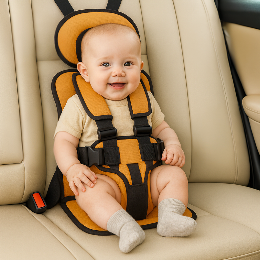 Compact Travel Booster Seat with Safety Harness for Children
