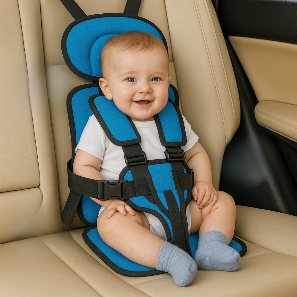 Compact Travel Booster Seat with Safety Harness for Children