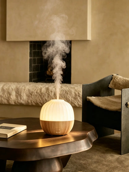 Nature-Inspired Ultrasonic Essential Oil Diffuser with LED Light