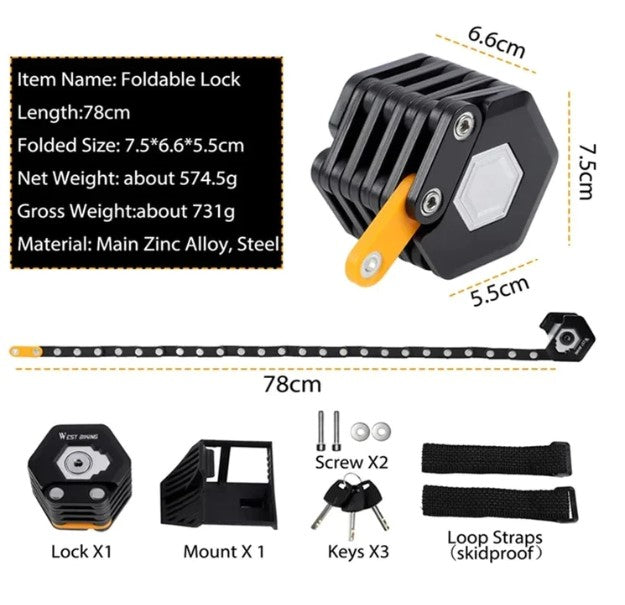 Compact Folding Bike Lock for Ultimate Security