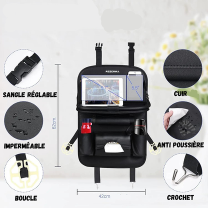 Foldable Leather Tray for Car Seat Support