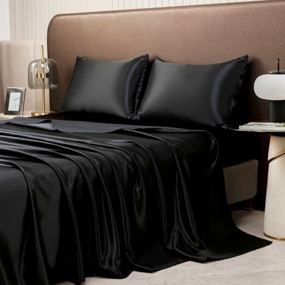 Revitalizing Satin Bedding Set | Lightweight, Breathable Comfort | Soft Pillow Covers | DreamWeave