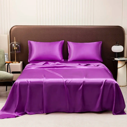 Revitalizing Satin Bedding Set | Lightweight, Breathable Comfort | Soft Pillow Covers | DreamWeave