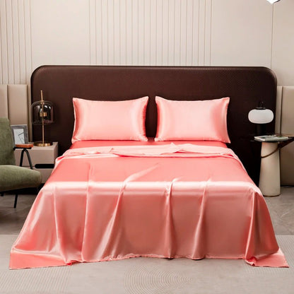 Revitalizing Satin Bedding Set | Lightweight, Breathable Comfort | Soft Pillow Covers | DreamWeave