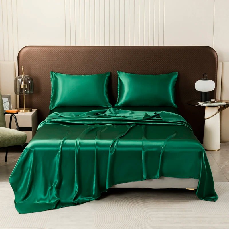 Revitalizing Satin Bedding Set | Lightweight, Breathable Comfort | Soft Pillow Covers | DreamWeave