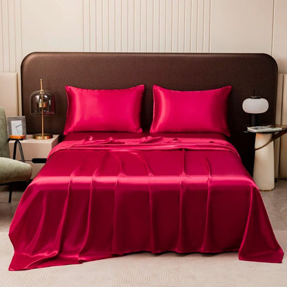 Revitalizing Satin Bedding Set | Lightweight, Breathable Comfort | Soft Pillow Covers | DreamWeave