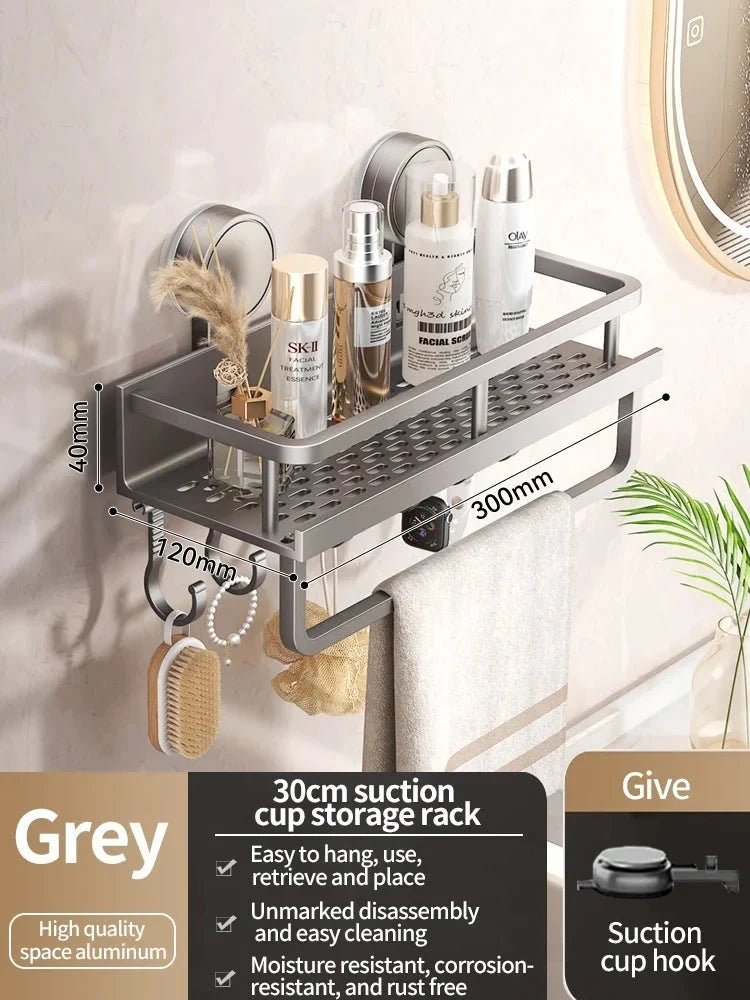 Suction Shelf Organizer | No Drill | Quick Dry Rack | AquaHold