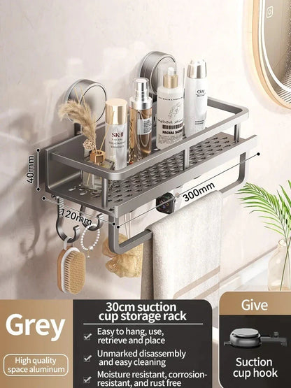 Suction Shelf Organizer | No Drill | Quick Dry Rack | AquaHold